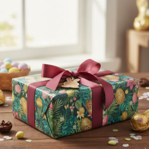 Easter Tropical Spring Leaves Beach Wrapping Paper