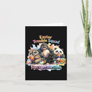 Easter trouble squad funny animal easter egg hunt card