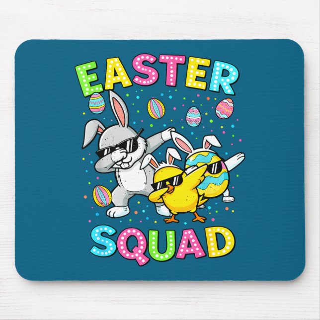 Easter trouble squad funny animal easter egg hunt mouse pad (Front)