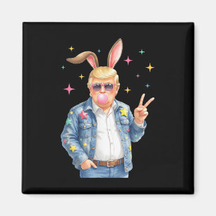 Easter Trump Bunny Blowing Bubble Sungles Peace Si Magnet