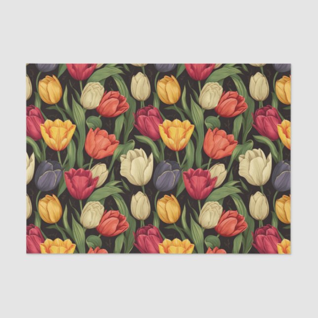 Easter Tulip Flower Floral Tissue Paper (Front)