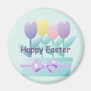 Easter Tulips Happy Easter Spring Magnet