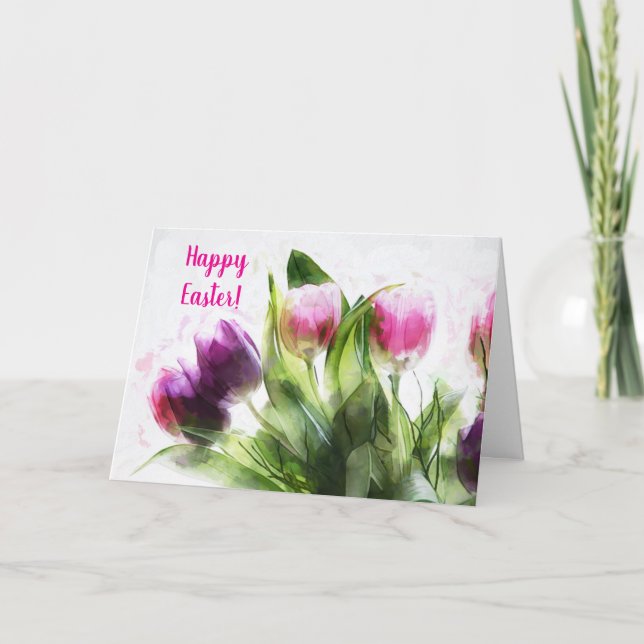 EASTER TULIPS THANK YOU CARD (Front)
