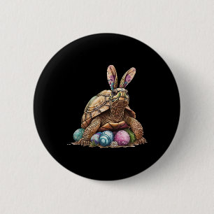 Easter Turtle Easter Turtle Bunny Ears Easter Egg 6 Cm Round Badge