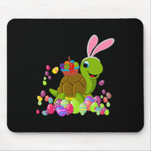 Easter Turtle Lover Bunny Turtle Holding Easter Eg Mouse Pad