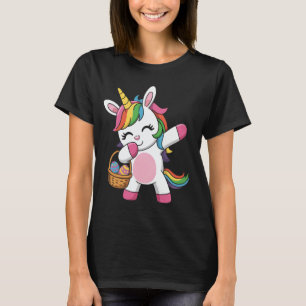 Easter Unicorn Dabbing Bunny Rabbit Egg Hunt Baske T-Shirt