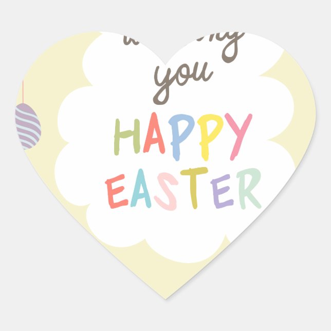 easter unicorn heart sticker (Front)