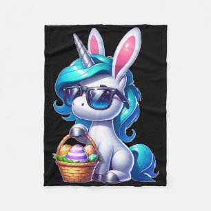 Easter Unicorn Shirt With Eggs Happy Easter Boys G Fleece Blanket