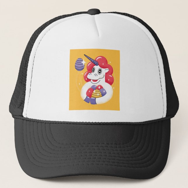 Easter Unicorn Trucker Hat (Front)