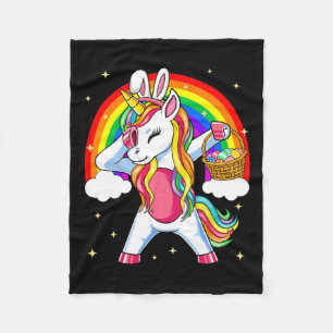Easter Unicorn With Eggs Happy Easter Boys Girls K Fleece Blanket