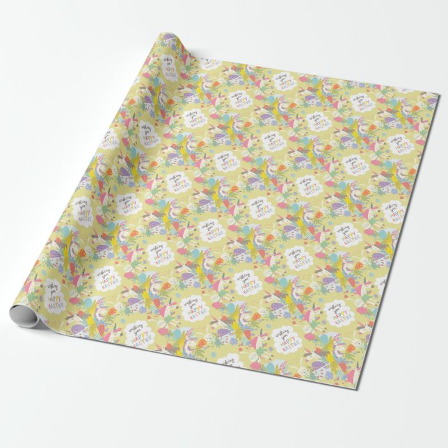 easter unicorn wrapping paper (Unrolled)