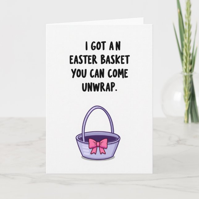 Easter Unwrap Basket Invitation Card (Front)