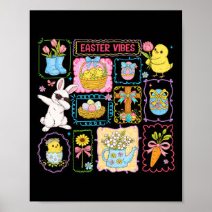 Easter Vibes 2026 Cute Bunny Rabbit Easter Day Wom Poster