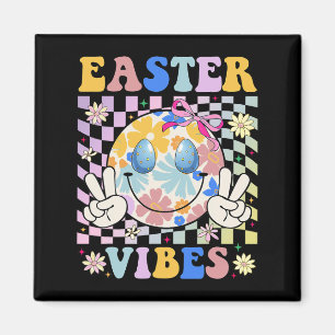 Easter Vibes Coquetee Smile Bunny Peace Retro Groo Magnet