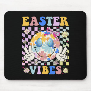 Easter Vibes Coquetee Smile Bunny Peace Retro Groo Mouse Pad