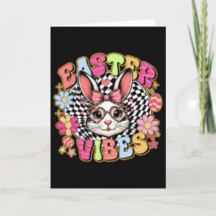 Easter Vibes Floral Bunny Rabbit Egg Coquette Bow Card