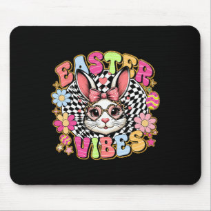 Easter Vibes Floral Bunny Rabbit Egg Coquette Bow  Mouse Pad