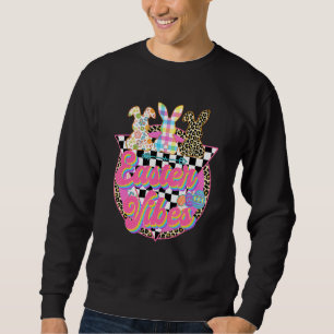 Easter Vibes Leopard Bunny Ears Spring Easter Day Sweatshirt