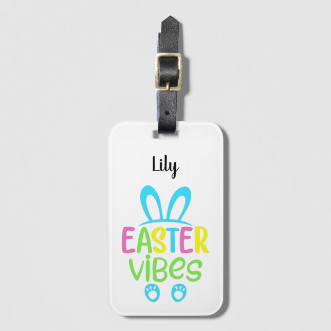 Easter Vibes Pastel Luggage Tag (Front Vertical)