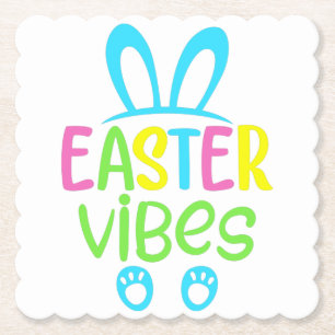 Easter Vibes Pastel Paper Coaster