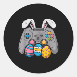 Easter Video Game Bunny Eggs Gaming Gamer Boys Kid Classic Round Sticker