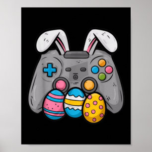 Easter Video Game Bunny Eggs Gaming Gamer Boys Kid Poster