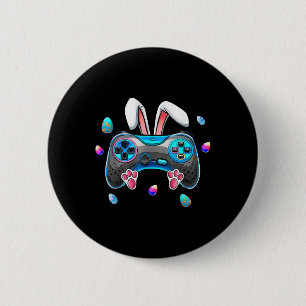 Easter Video Game Bunny Eggs Gaming Gamer Boys Men 6 Cm Round Badge