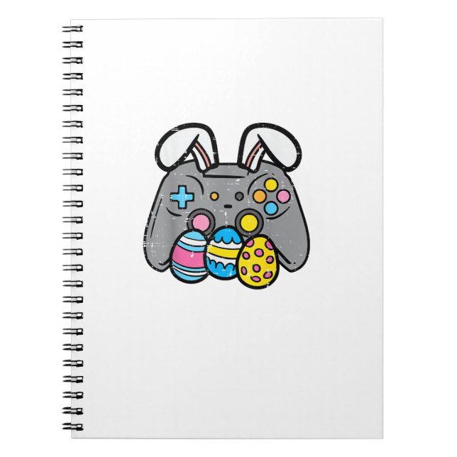 Easter Video Game Bunny Eggs Gaming Gamer Boys Men Notebook (Front)