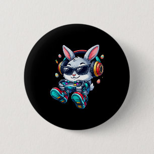 Easter video game bunny eggs hunt game boys men 6 cm round badge