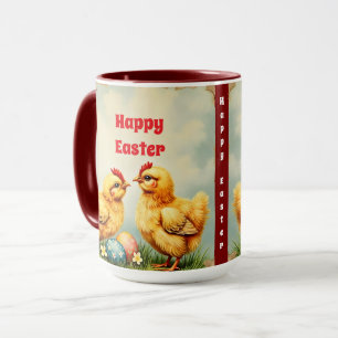 Easter Vintage 2 Little Chicken Holiday Collection Mug