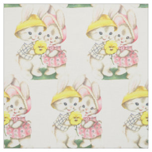 Easter Vintage Bunnies Fabric