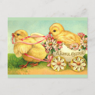 Easter Vintage classic chicks chic Holiday Postcard