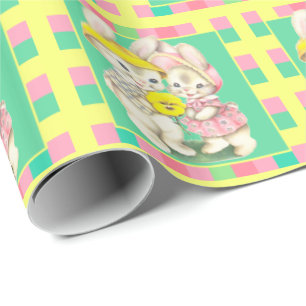 Easter Vintage Easter Bunny Bunnies Rabbits Wrapping Paper
