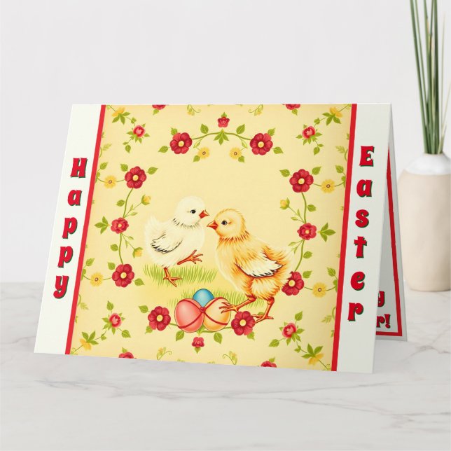 Easter Vintage Little Chicken Holiday Collection Card (Front)