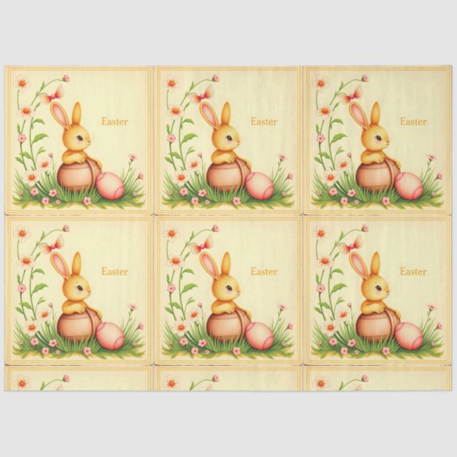 Easter Vintage Rabbit Holiday Collection Tissue Paper (Front)