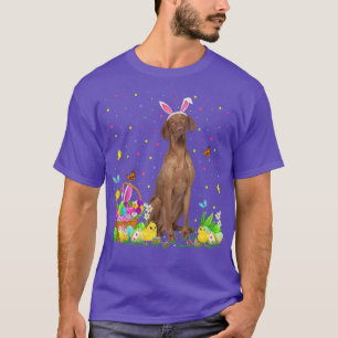 Easter Vizsla Dog Bunny Egg Hunting Vizsla Easter  T-Shirt