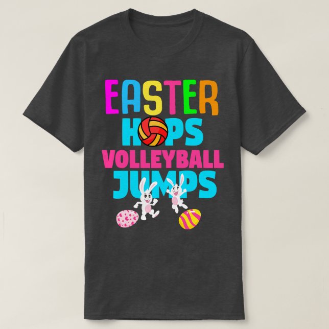 Easter Volleyball Bunny Holiday Rabbit Sport  T-Shirt (Design Front)