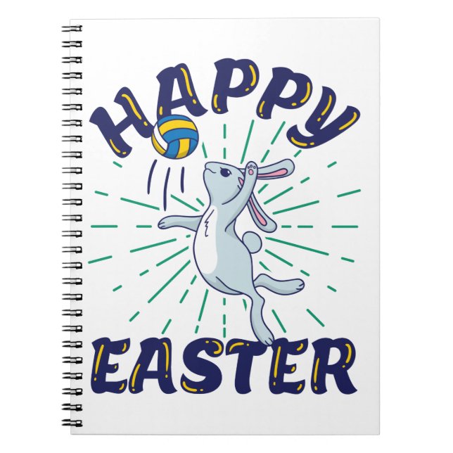 Easter Volleyball Bunny Jump Serve Notebook (Front)