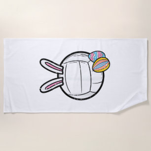 Easter Volleyball Bunny Sports Player Women Girls  Beach Towel
