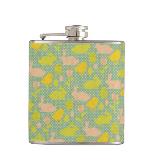 Easter Wallpaper Hip Flask