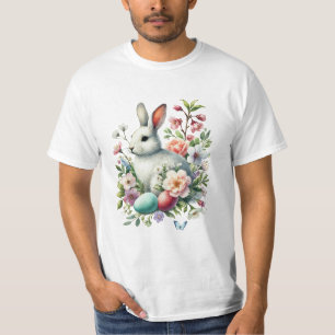 Easter Watercolor Bunny, Eggs & Flowers T-Shirt