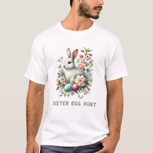 Easter Watercolor Bunny & Flowers T-Shirt