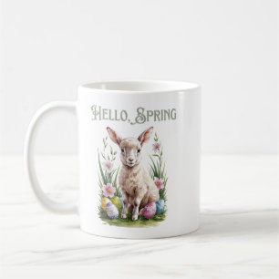 Easter Watercolor Lump, Eggs & Flowers Coffee Mug