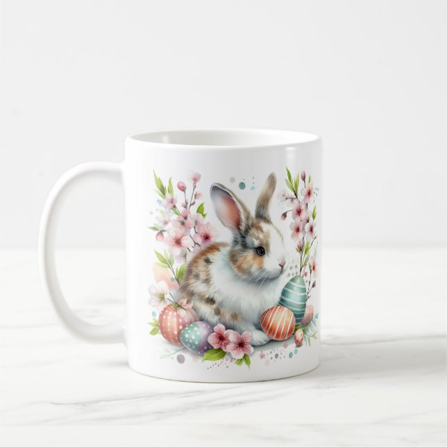 Easter - Watercolor Rabbit -   Coffee Mug (Left)