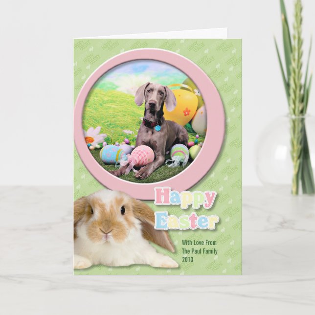 Easter - Weimaraner - Ben Holiday Card (Front)
