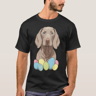 Easter Weimaraner Bunny Eggs Dog on Easter Weimara T-Shirt