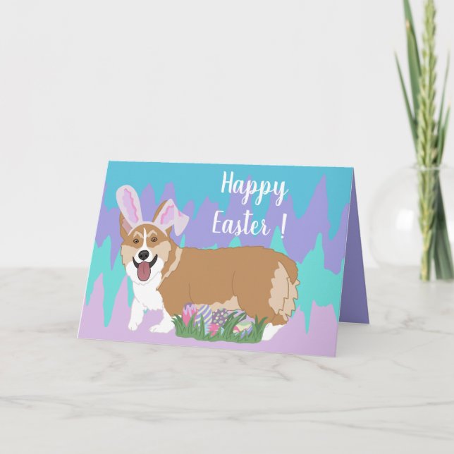 Easter Welsh Corgi Card (Front)