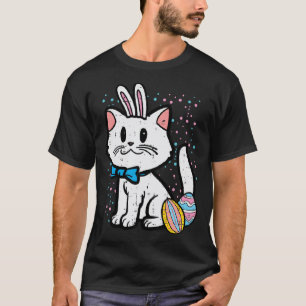 Easter White Cat Bunny Cute Kitten Toddler Girls K T-Shirt