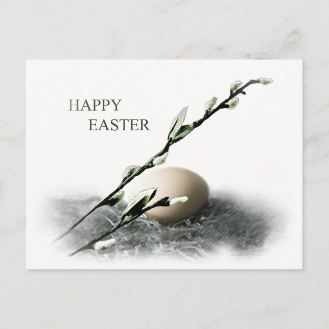 Easter willow holiday postcard (Front)