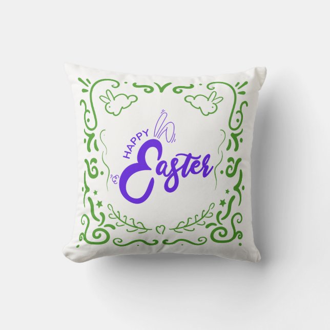 Easter wishes bunny ears cushion (Front)